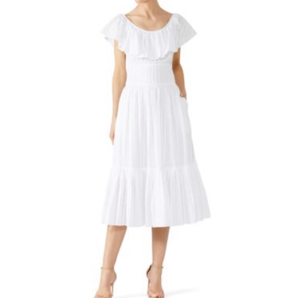 Tory Burch striped seersucker dress 12 EUC